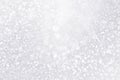 White silver sparkle snow fall background or Christmas confetti bling Royalty Free Stock Photo