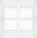 White simple empty room interior divided into four Royalty Free Stock Photo