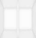 White simple empty room interior divided into two Royalty Free Stock Photo