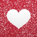 White Simple Heart On Red Abstract Background
