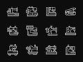 White simple line sewing machine icons Royalty Free Stock Photo