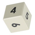 White six sides dice, 3D rendering Royalty Free Stock Photo