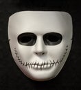 White Skeleton Face Mask Isolated Against Black Background Royalty Free Stock Photo