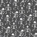 White skeletons pattern on gray