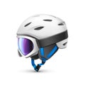 White Ski Helmet with Goggles Royalty Free Stock Photo