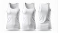 White Sleeveless Tank Top Garment Mockup on White Background Front and Back Views Royalty Free Stock Photo