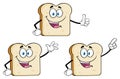 White Sliced Bread Cartoon Mascot Character 1. Collection
