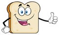 White Sliced Bread Cartoon Mascot Character Giving A Thumb Up