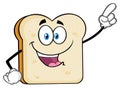 White Sliced Bread Cartoon Mascot Character Pointing