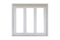 White sliding aluminum window frame isolated on a white