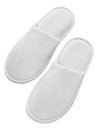 White slippers for hotel or home - spa relax - isolated Royalty Free Stock Photo