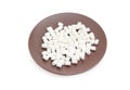 White marshmallow on a brown dish Royalty Free Stock Photo