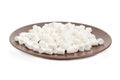 White small marshmallow on a brown dish Royalty Free Stock Photo