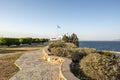 A white small orthodox chapel dedicated to St.Nikolaos. Rafina,Greece Royalty Free Stock Photo