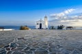 a white small orthodox chapel dedicated to St Nikolaos.Rafina,Greece Royalty Free Stock Photo