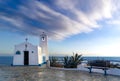 A white small orthodox chapel dedicated to St. Nikolaos.Rafina,Greece Royalty Free Stock Photo
