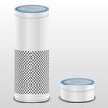 White smart speakers white background.eps