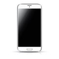 White smartphone realistic vector illustration iso