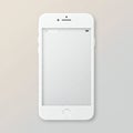 White smartphone template displaying a blank, checkered screen indicative of Royalty Free Stock Photo