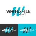 White Smile logo. Letter W logo. Vector logo template. Logotype concept.