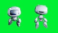 White smiling toy robot animation. 3d rendering.