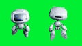 White smiling toy robot animation. 3d rendering.