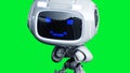 White smiling toy robot animation. 3d rendering.