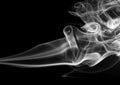 White smoke abstract on black background, fire design Royalty Free Stock Photo