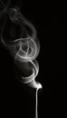 White smoke on a black background