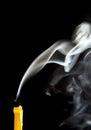 White smoke when the candle goes out Royalty Free Stock Photo