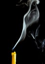 White smoke when the candle goes out Royalty Free Stock Photo