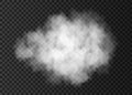 Realistic white  smoke cloud  isolated on transparent background Royalty Free Stock Photo