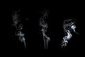 White smoke collection isolated on black background Royalty Free Stock Photo