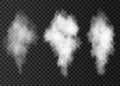 White smoke explosion set on transparent background.