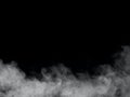 White smoke or fog isolated on black background. Royalty Free Stock Photo