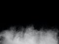 White smoke or fog isolated on black background. Royalty Free Stock Photo