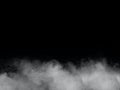 White smoke or fog isolated on black background. Royalty Free Stock Photo