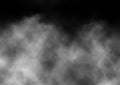 White smoke or fog isolated on black background Royalty Free Stock Photo