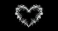 White smoke heart shape on black background Royalty Free Stock Photo