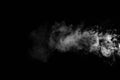 White smoke isolated on black background