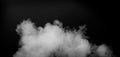 White smoke isolated on black background