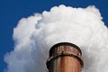 White Smoke out of Industrial smokestack Royalty Free Stock Photo