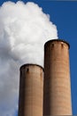 White Smoke out of Industrial smokestack Royalty Free Stock Photo