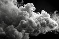 White Smoke Plume Abstract on Black Background Overlay Royalty Free Stock Photo