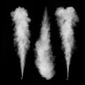 White smoke set isolated on black Royalty Free Stock Photo