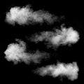 White smoke set isolated on black Royalty Free Stock Photo