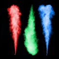 White smoke set isolated on black Royalty Free Stock Photo
