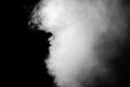 White smoke on black background