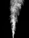 White smoke, steam, puffs isolated on a black Royalty Free Stock Photo