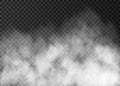 White smoke texture on transparent background.